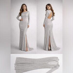 Elegant Silver Maxi Dress